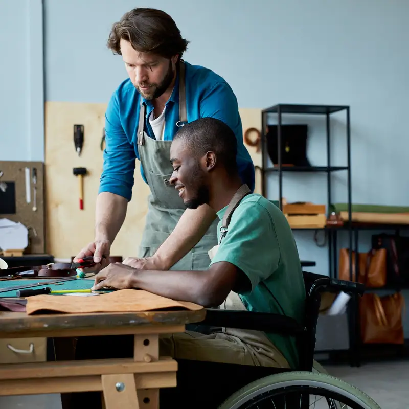 Ekaa Care support worker helping a participant build independence through development and life skills training